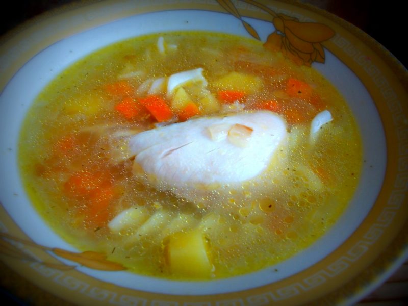 Суп с макаронами, картошкой и мясом