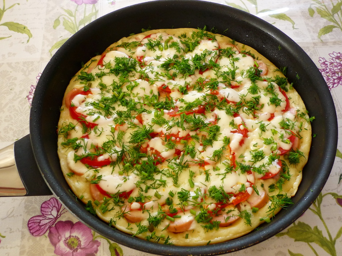 вкусный рецепт быстрой пиццы на сковороде фото 7