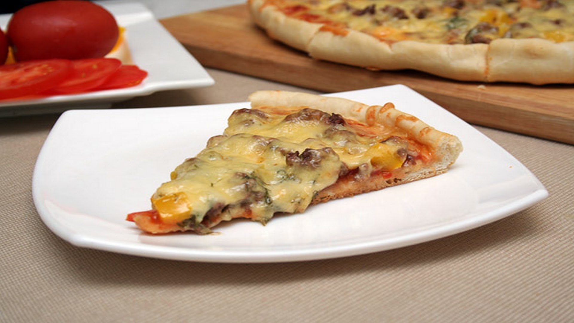 Простая пицца из фарша рецепт фото