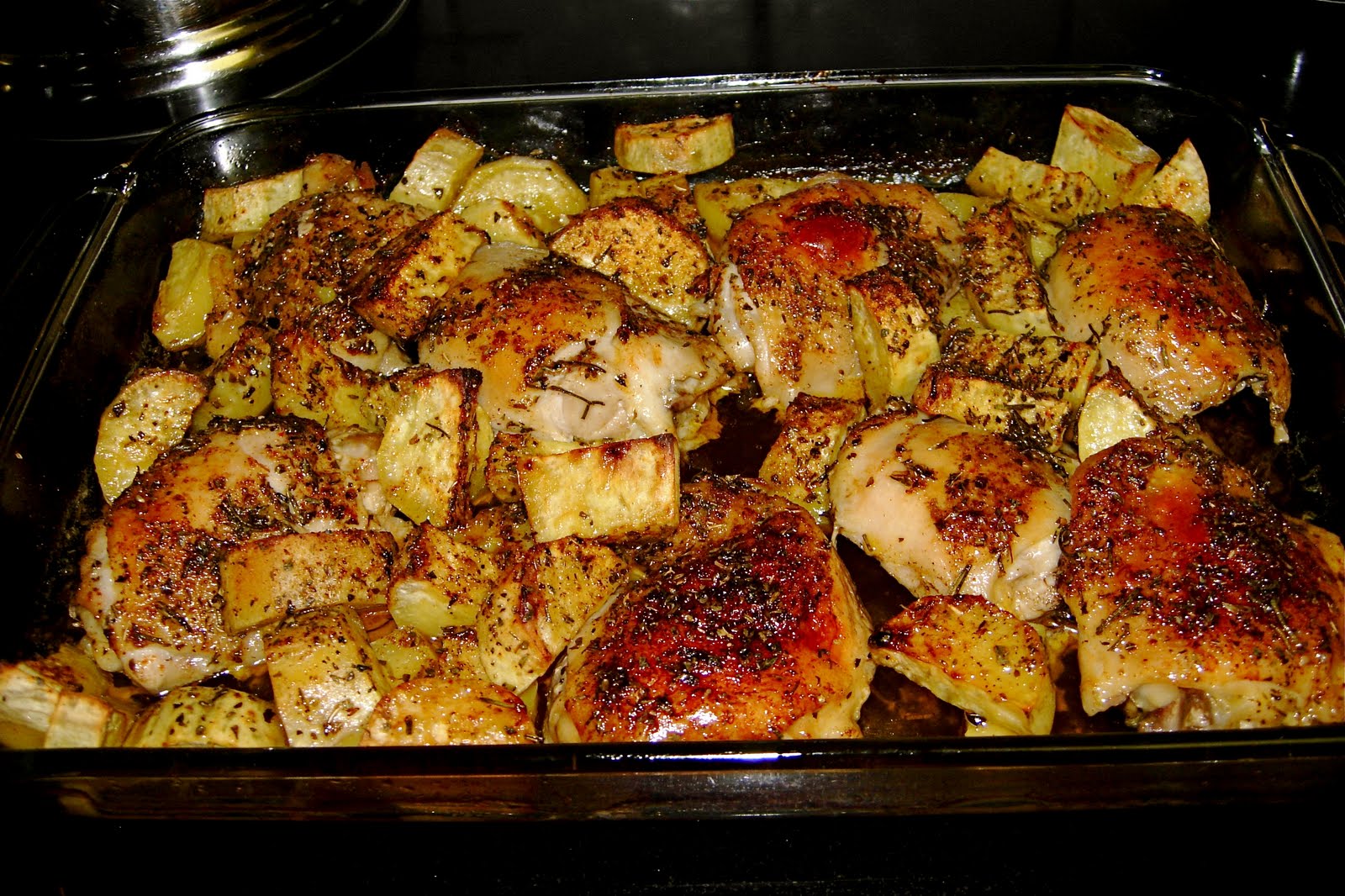 фото жареной курицы с картошкой