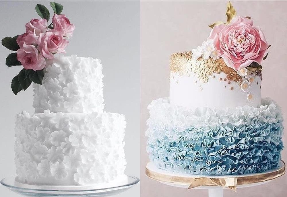 Свадебный торт двухъярусный без цветов фото