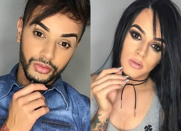 Парни до и после макияжа