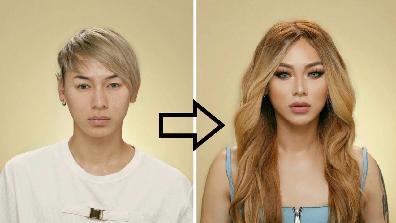 Парни до и после макияжа