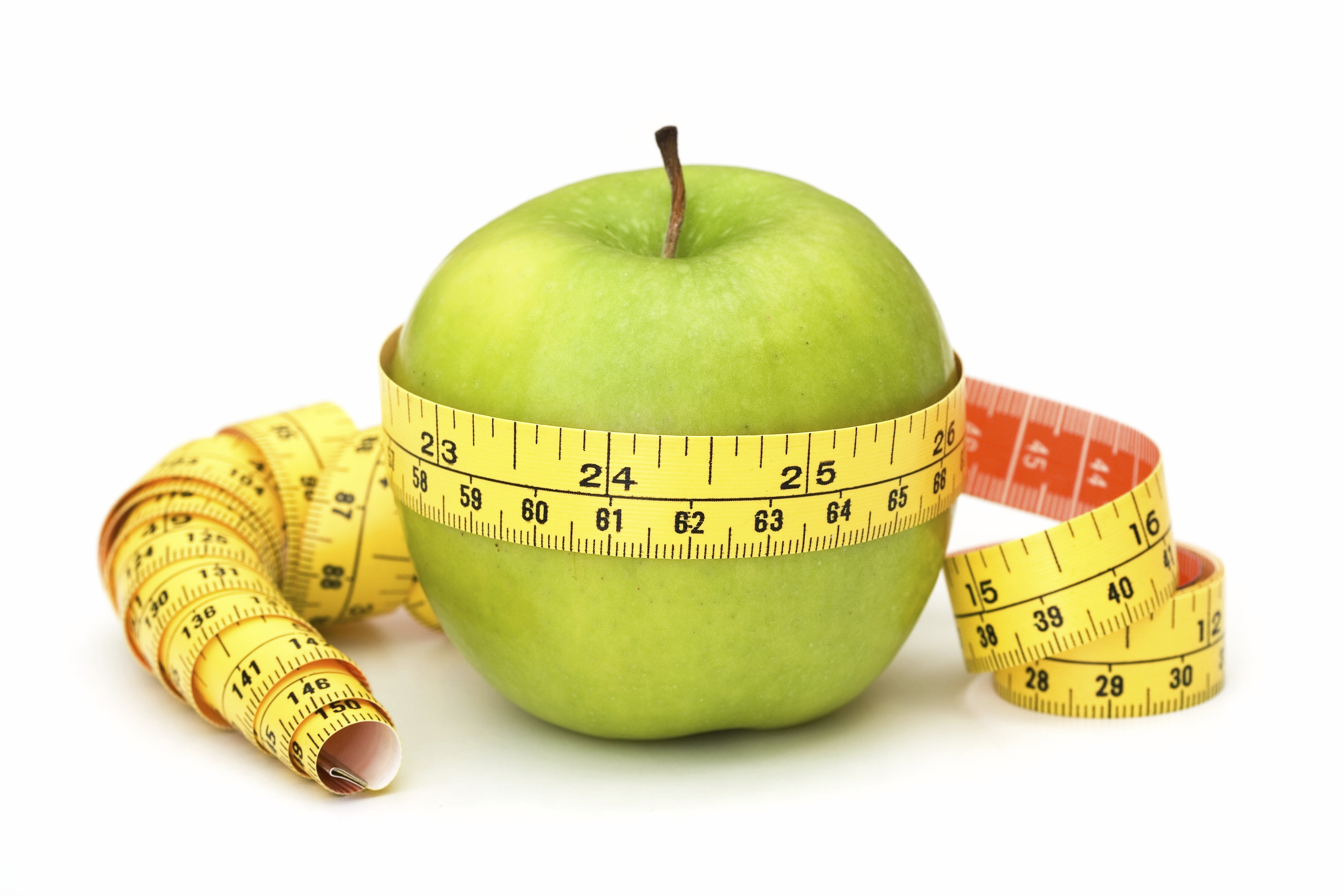 Если есть яблоки похудеешь. Зеленое яблоко и сантиметр. Яблоко с сантиметром. Для похудения. Диета на яблоках.